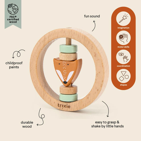 Trixie Wooden Round Rattle - Mr. Fox