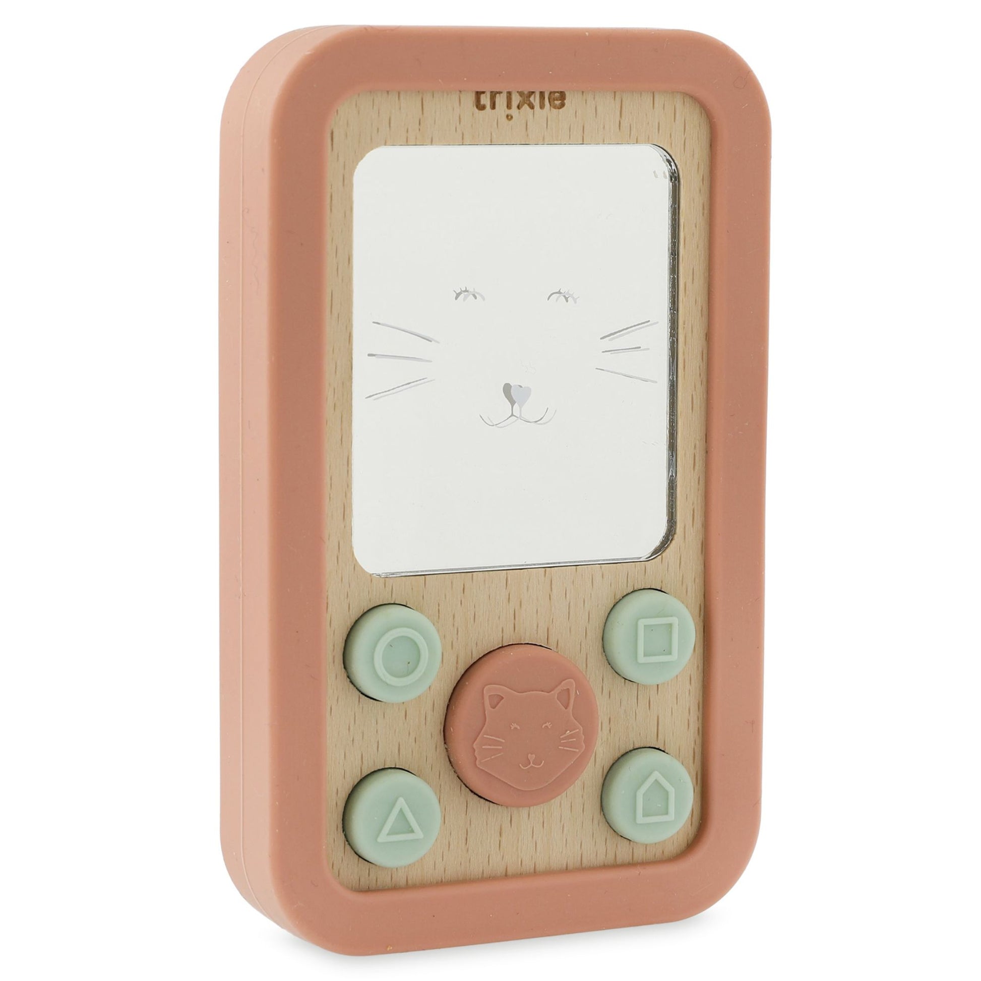 Trixie Wooden Silicone Baby Phone - Mrs Cat