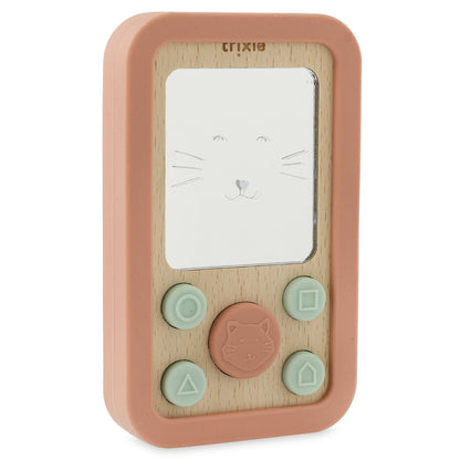 Trixie Wooden Silicone Baby Phone - Mrs Cat