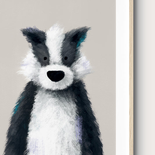 Tigercub Prints - Woodland Badger Childrens Nursery Print