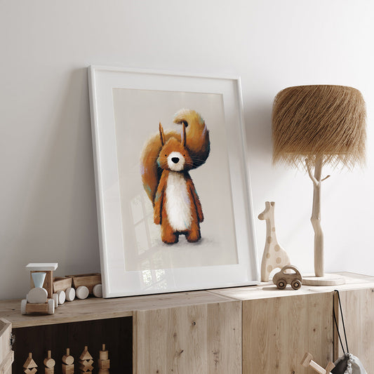 Tigercub Prints - Woodland Squirrel Childrens Nursery Print