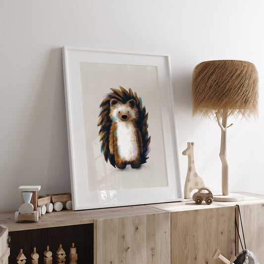 Tigercub Prints - Woodland Hedgehog Childrens Nursery Print