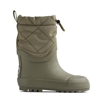 Wheat Drizzle Warm Lined Cuff Wellies - Dry Leaves