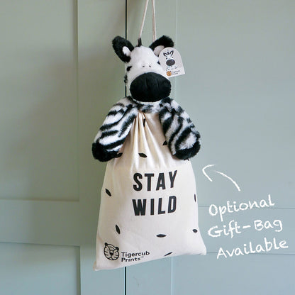 Tigercub Cuddly Toys - Zara the Zebra In The Stay Wild Gift Bag