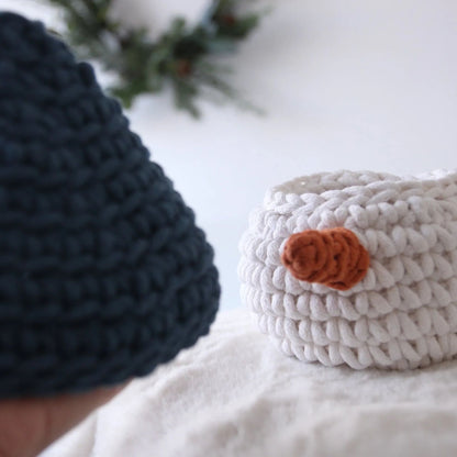 Zuri House Crochet Snowman Basket