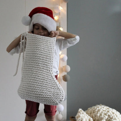 Zuri House Large Knitted Christmas Stocking - Ivory