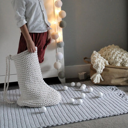 Zuri House Large Knitted Christmas Stocking - Ivory