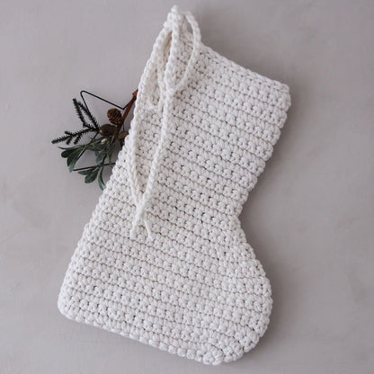 Zuri House Large Crochet Christmas Stocking - Ivory