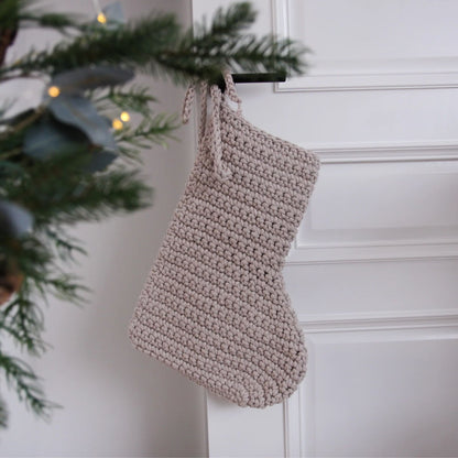 Zuri House Large Crochet Christmas Stocking - Oatmeal