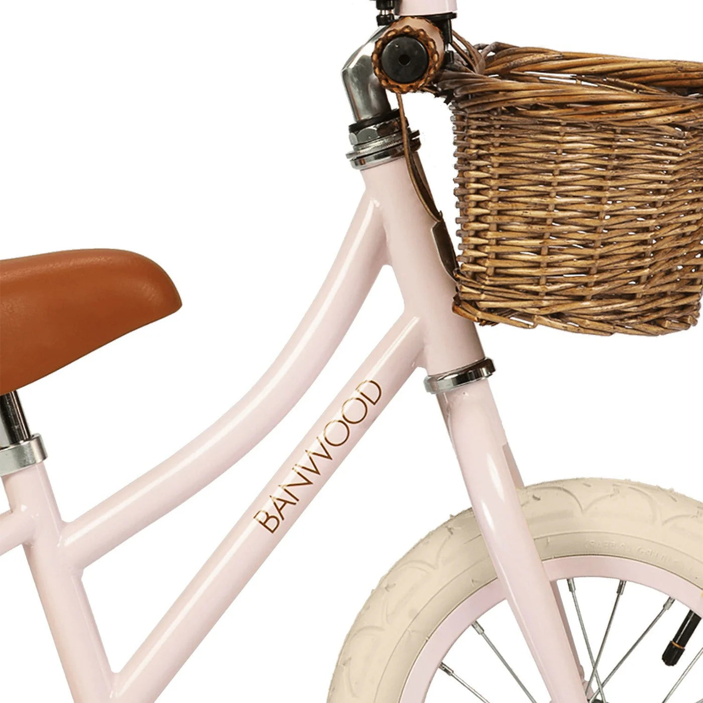 Banwood First Go Balance Bike - Pink - basket and logo details