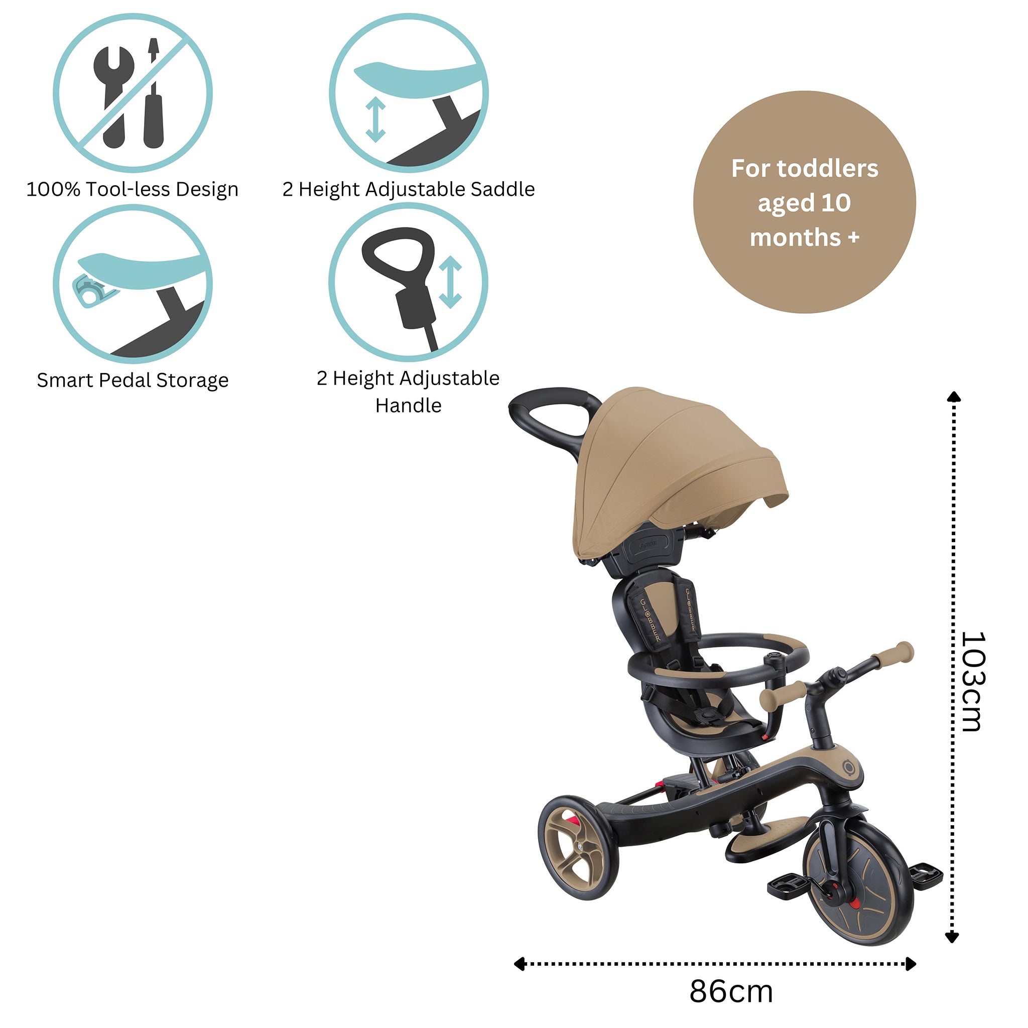 Pedal less tricycle on sale