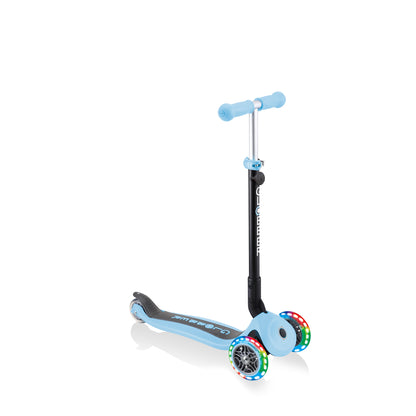 Globber Go Up Foldable Scooter With Lights - Pastel Blue