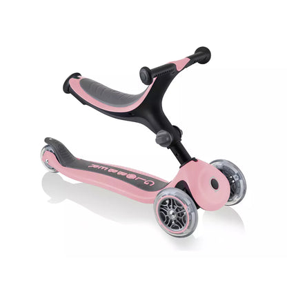 Globber Go Up Foldable Scooter With Lights - Pastel Pink