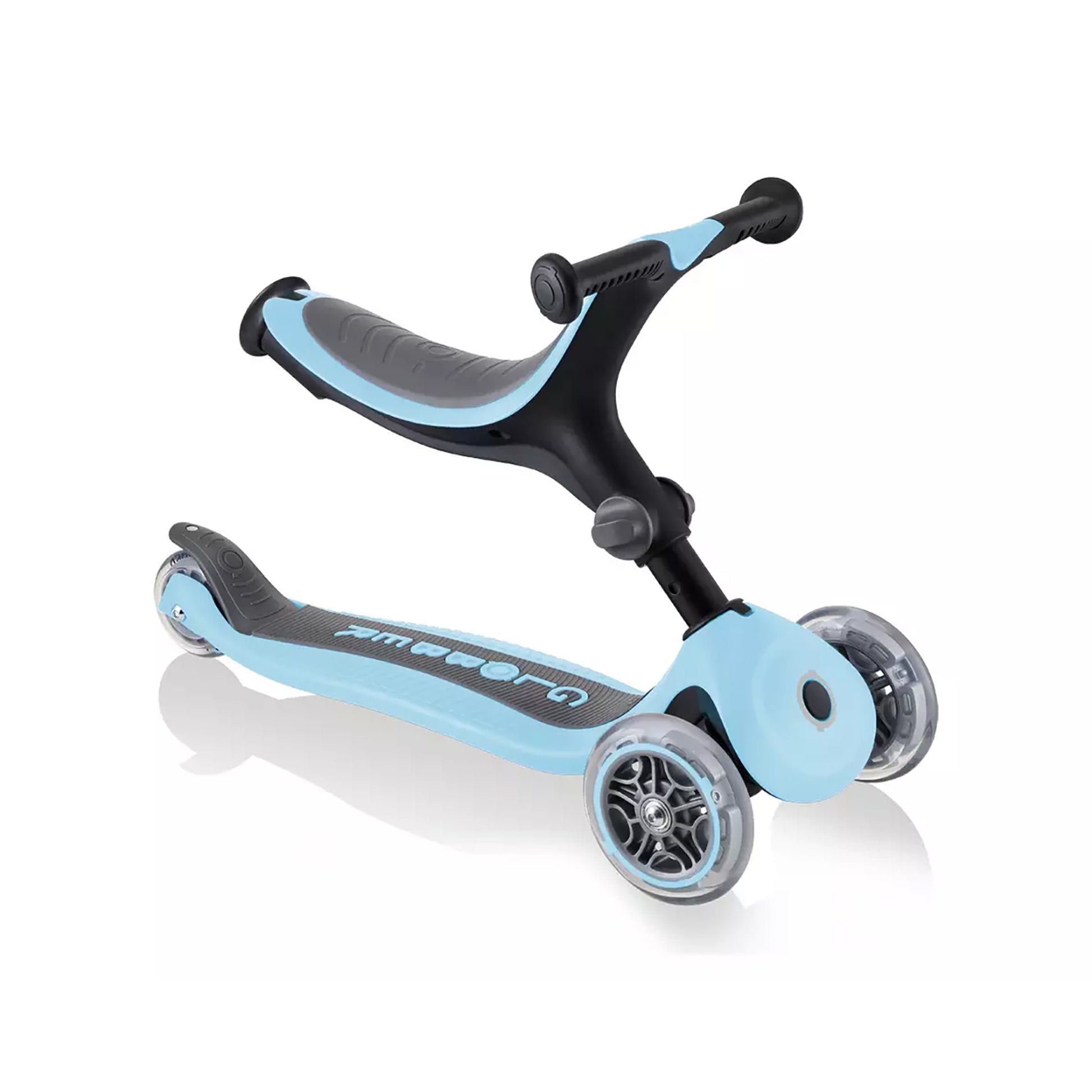 Globber Go Up Foldable Scooter With Lights - Pastel Blue