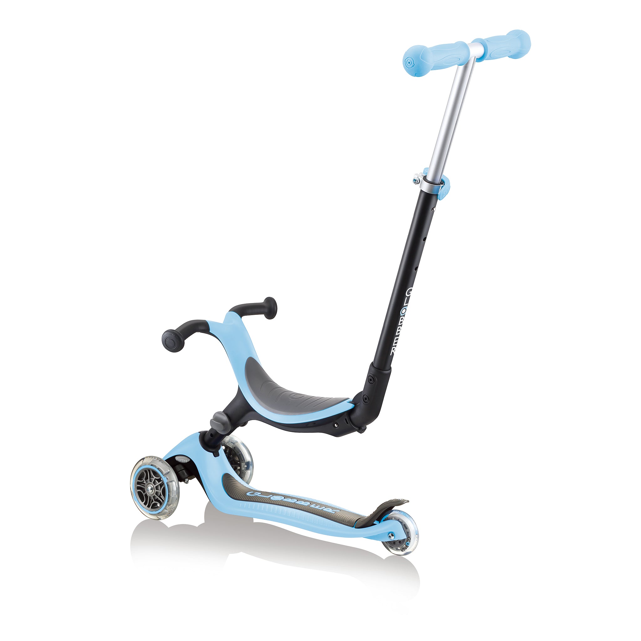 Globber Go Up Foldable Scooter With Lights Pastel Blue