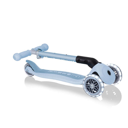 Globber Junior Foldable 3 Wheel Light Up Scooter - Eco - Blueberry