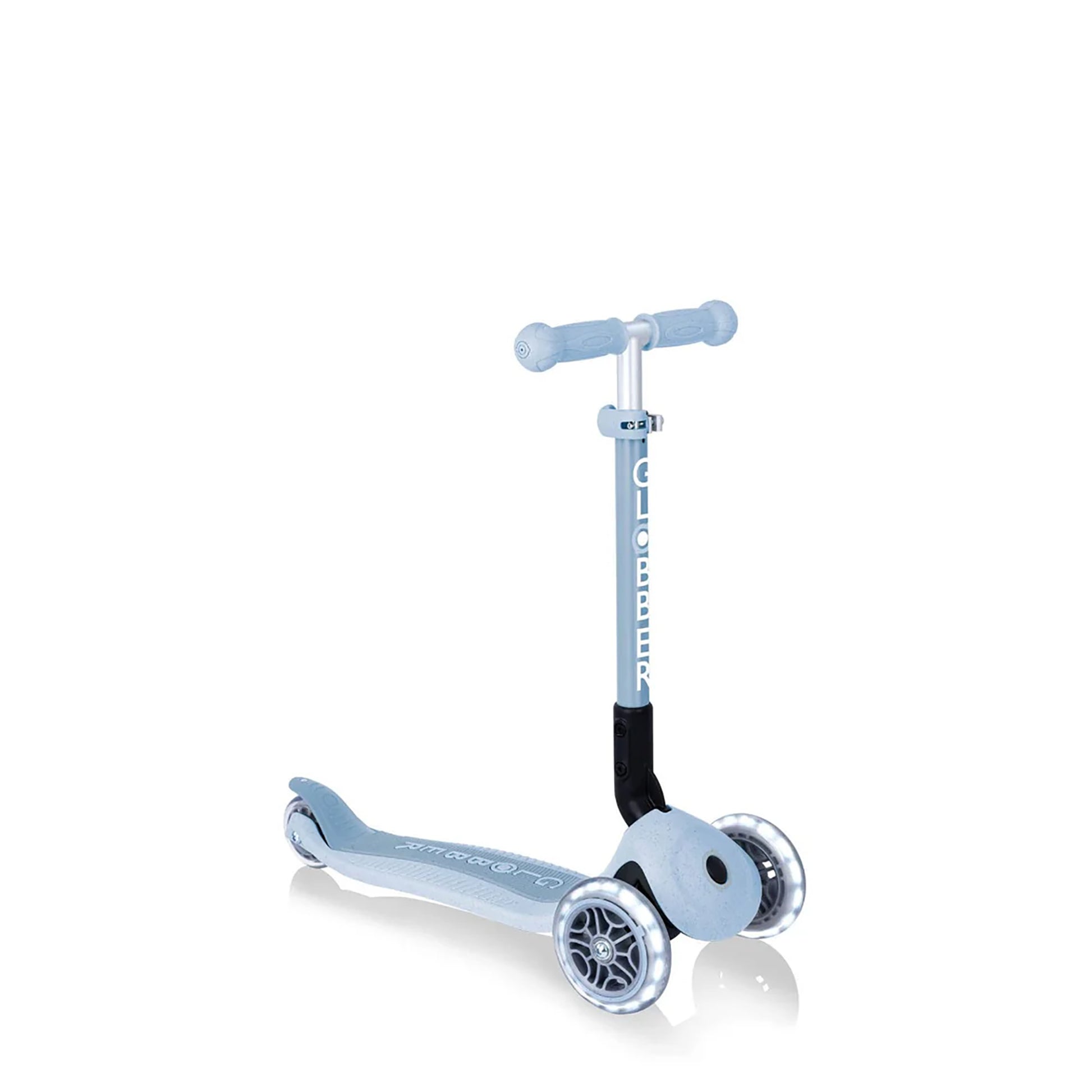 Globber Junior Foldable 3 Wheel Light Up Scooter - Eco - Blueberry