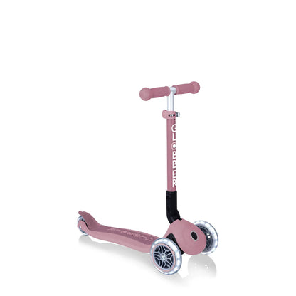 Globber Junior Foldable 3 Wheel Light Up Scooter - Eco - Berry