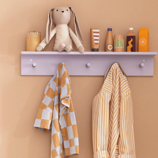 Kids Concept Shelf With Hooks - Lilac