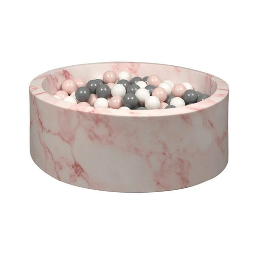 Larisa & Pumpkin Pink Marble Ball Pit - Powder/Grey/White Balls