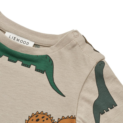 Liewood Baby Apia T-Shirt - Dinosaurs / Mist