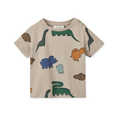 Liewood Baby Apia T-Shirt - Dinosaurs / Mist