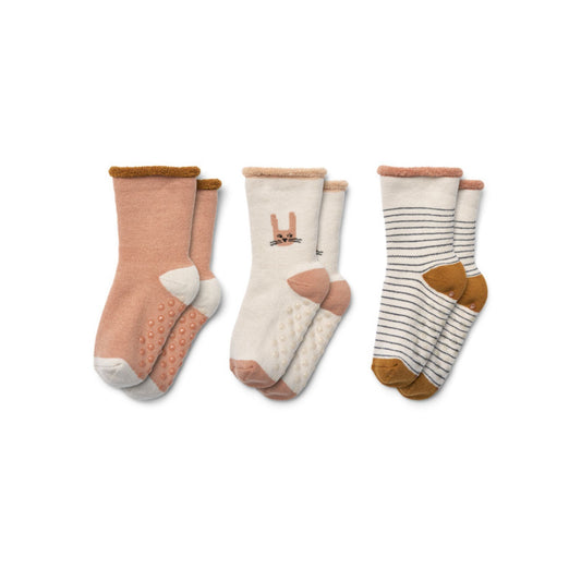 Liewood Eloy Baby Socks 3 Pack - Bunny / Sandy Mix