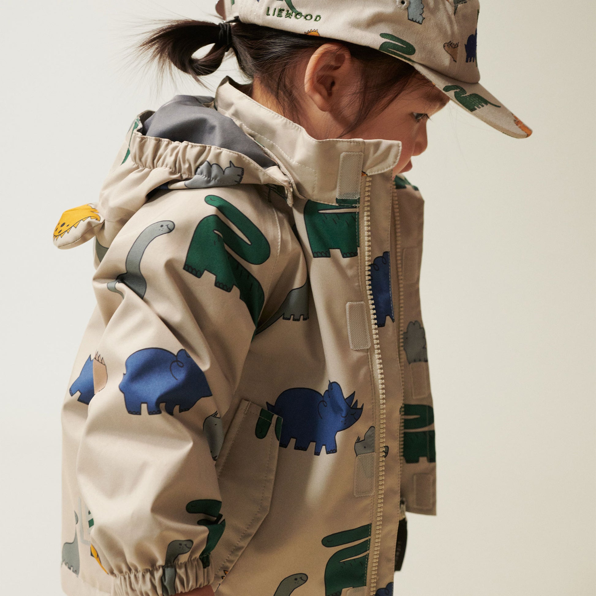 Liewood Manu Rain Jacket - Dinosaurs / Mist