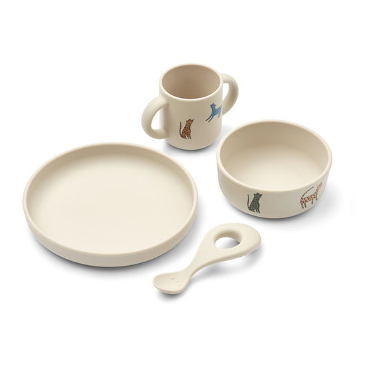 Liewood Vivi Silicone Dinner Set - Leopard Multi Mix