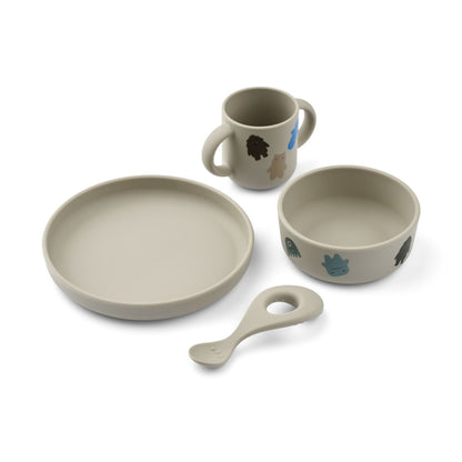 Liewood Vivi Silicone Dinner Set - Monster / Mist