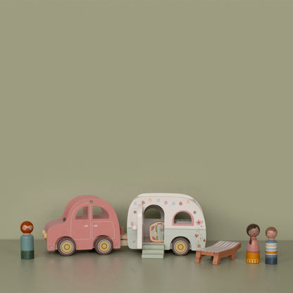 Little Dutch Wooden Toy Car & Caravan