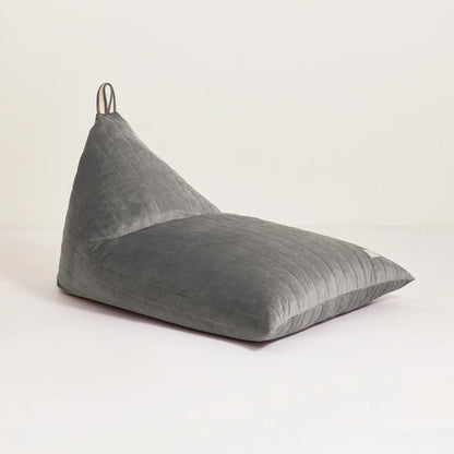 Nobodinoz Essaouira Velvet Bean Bag - Slate Grey