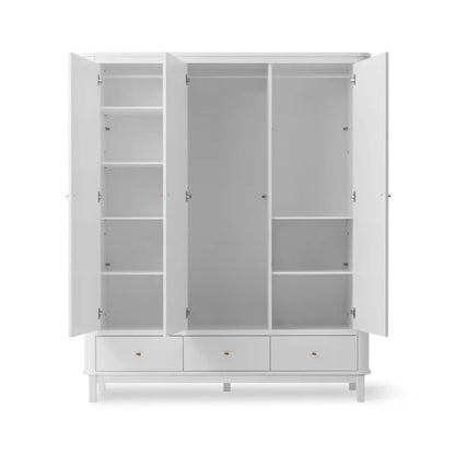 Oliver Furniture Wood Triple Wardrobe - White