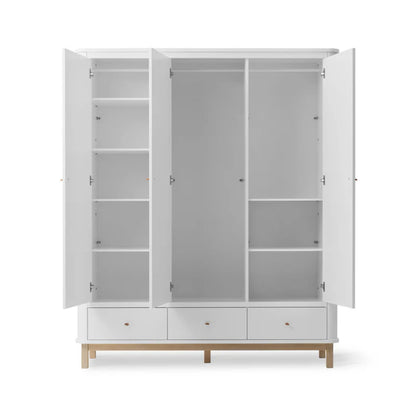 Oliver Furniture Wood Triple Wardrobe - White/Oak