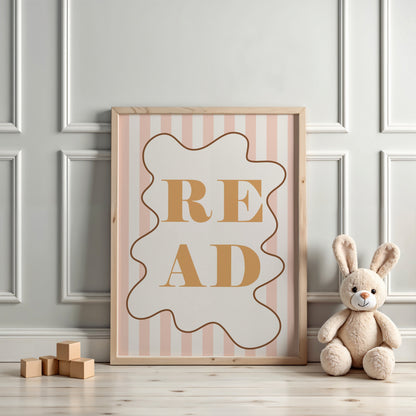 Autumns Corner 'Read' Print - Stripy Edition