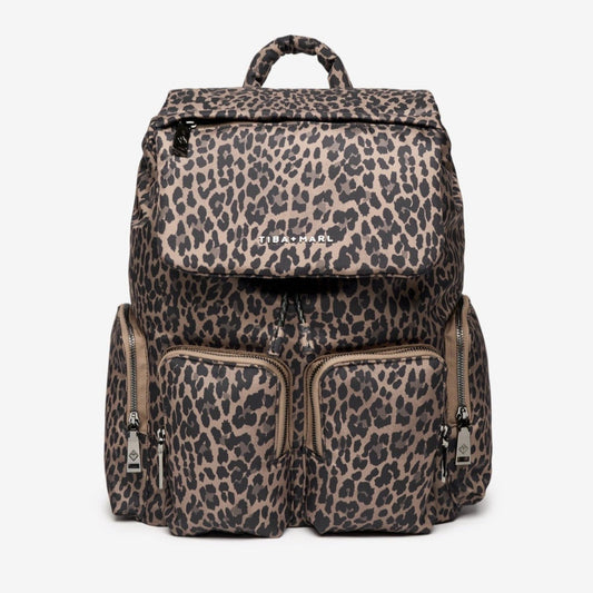 Tiba + Marl Alto Changing Backpack - Brown Tonal Leopard