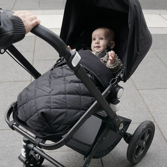 Tiba + Marl Universal Buggy Footmuff - Black Quilted