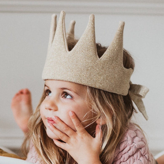 Avery Row Children's Gold Sparkle Knitted Crown