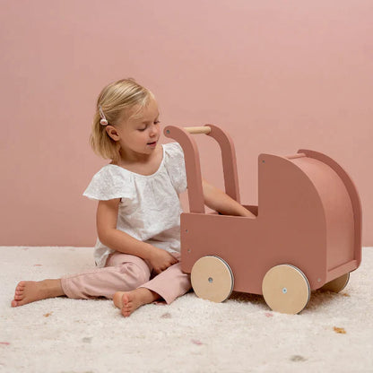 Little Dutch Pink Wooden Doll Pram