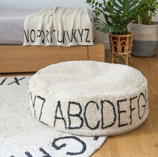 Lorena Canals ABC Pouffe - Natural/Black