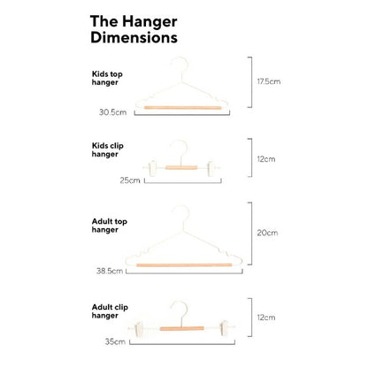 Mustard Made Kids Top Hangers - White (Pack-10)