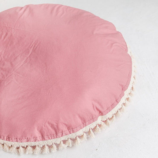 MiniCamp Big Floor Cushion With Tassels - Rose