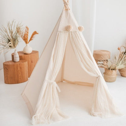 MiniCamp Fairy Teepee Play Tent With Tulle - Ecru