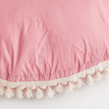 MiniCamp Big Floor Cushion With Tassels - Rose