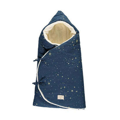 Nobodinoz Cosy Winter Baby Nest - Gold Stella Night Blue