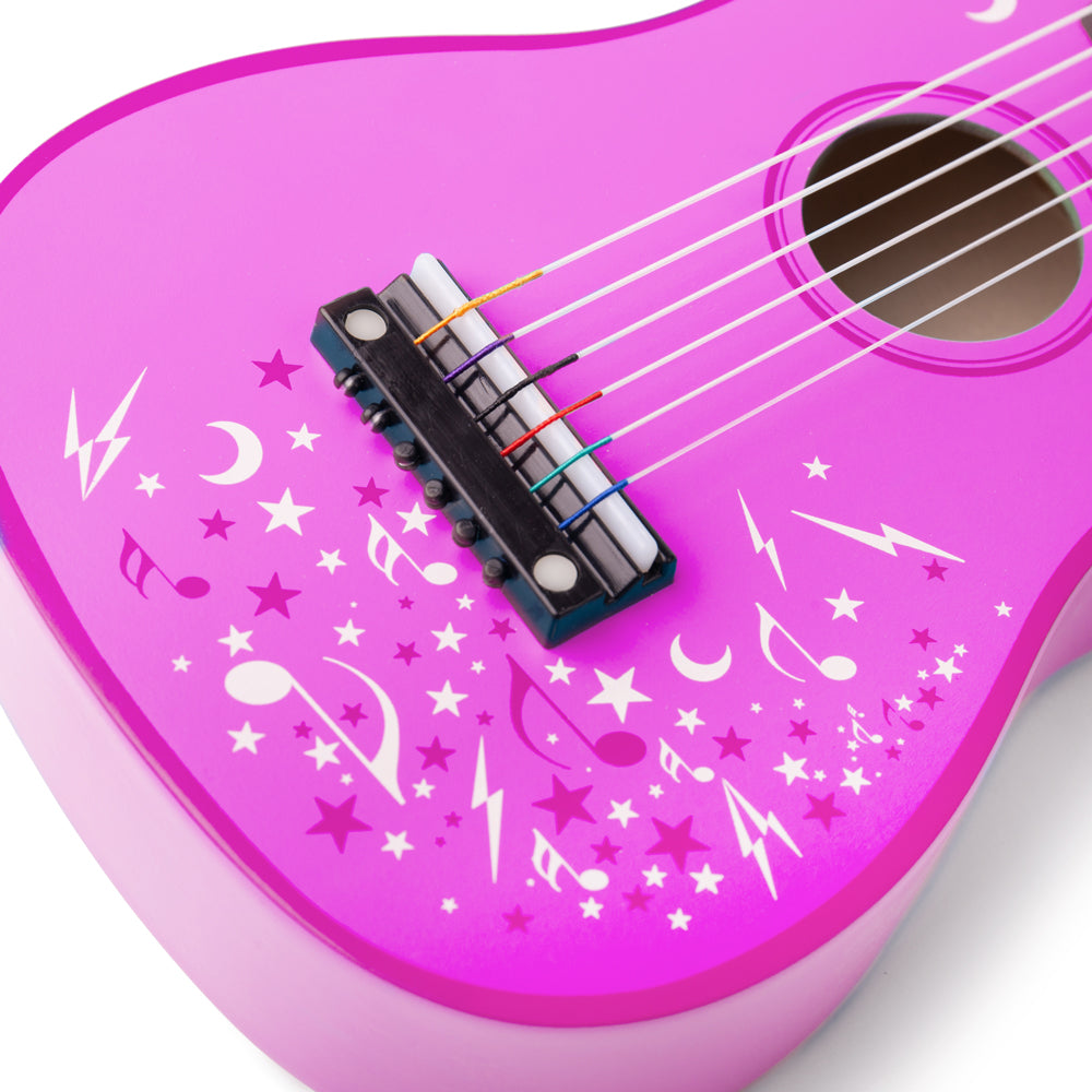 Pink wooden clearance guitar