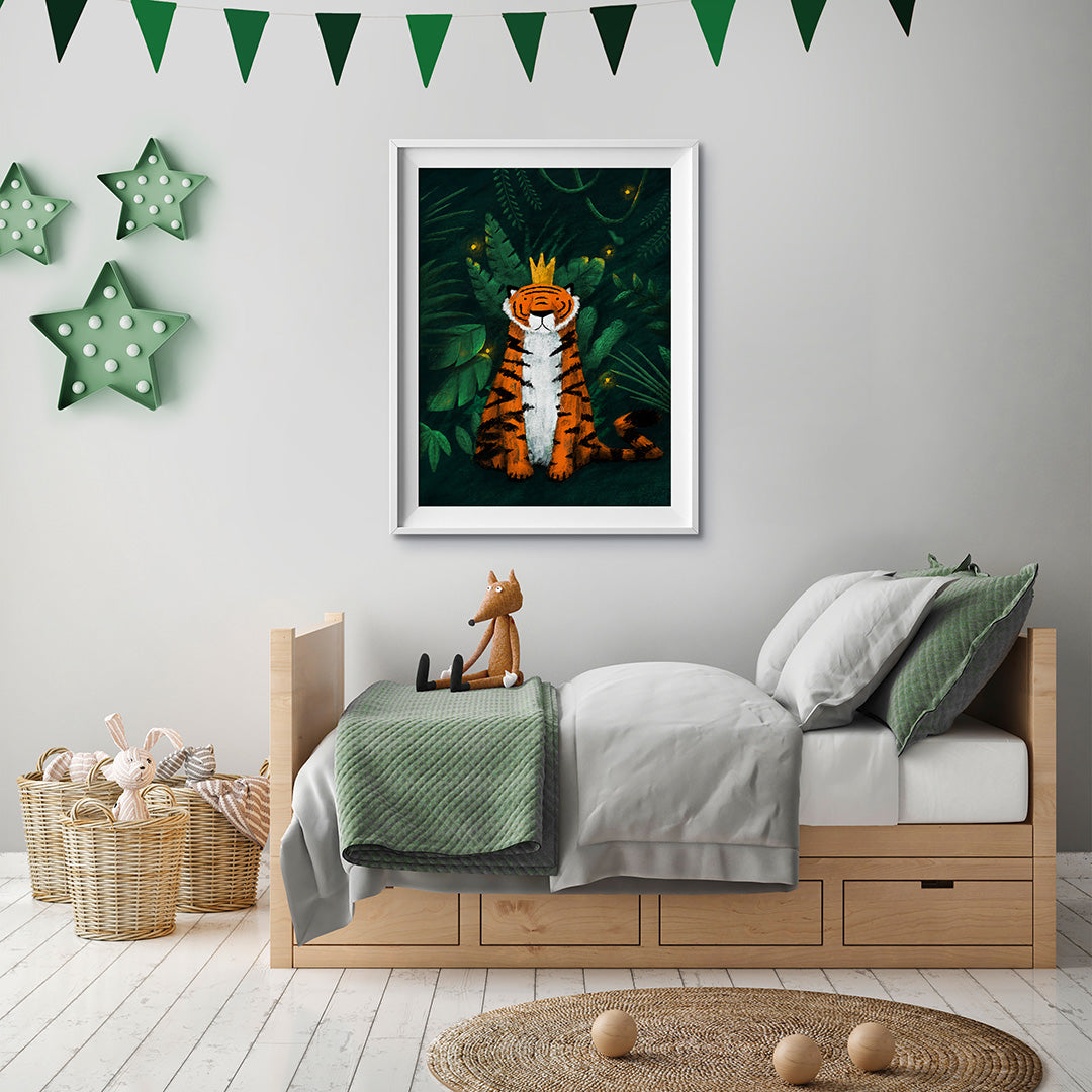 Tigercub Prints The Tiger King Jungle Nursery Print – Scandiborn