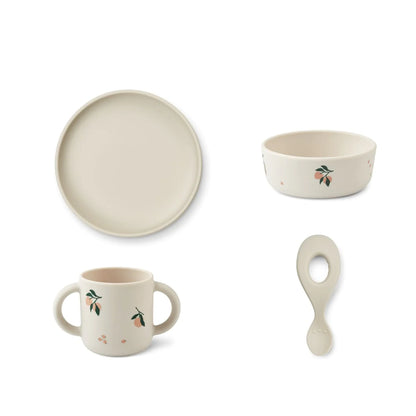 Liewood Vivi Silicone Dinner Set - Peach/Sea Shell Mix