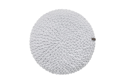 Zuri House Crochet Round Cushion - Light Grey