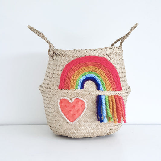 Bellybambino Rainbow And Heart Basket - Large